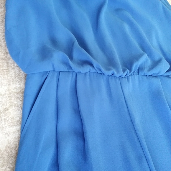 Vince Camuto Pleated Wide Leg Gaucho Jumpsuit 10 Blue - Picture 9 of 16